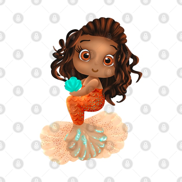 Mermaid, Black Girl Mermaid, African American Mermaid by UrbanLifeApparel