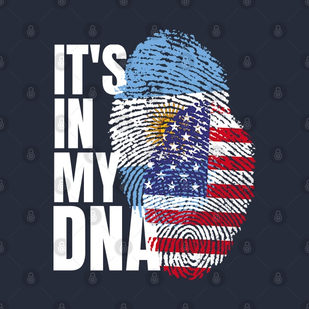 Argentinian And American Mix DNA Heritage Flag Gift by Just Rep It!!