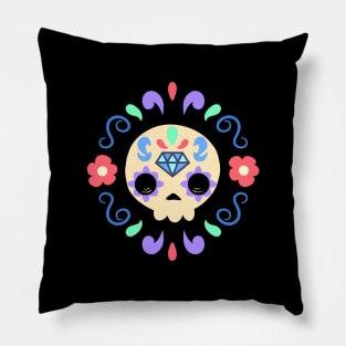 Cute mexican skull. Dia de los muertos Pillow