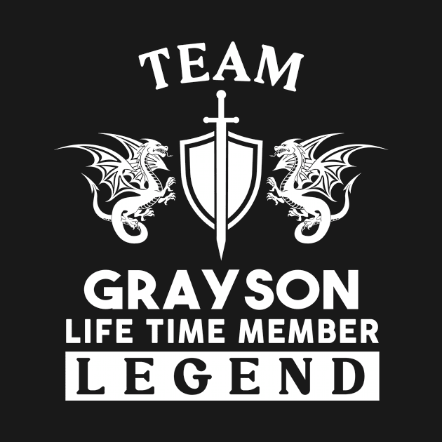 Grayson Name T Shirt - Grayson Life Time Member Legend Gift Item Tee by unendurableslemp118