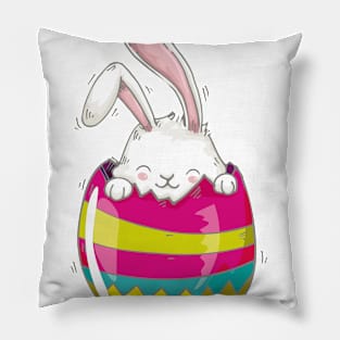 Happy Easter day with Bunny hiding Pillow