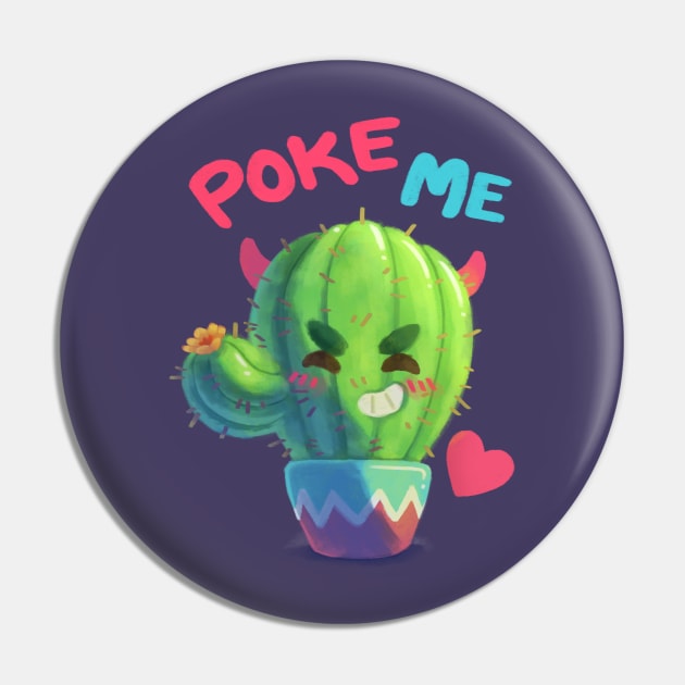 Poke Me Cactus Pin by ginaromoart