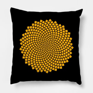 Sunflower Fibonacci Seed Spiral - Golden Pillow