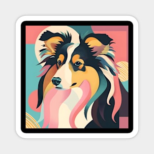 Shetland Sheepdog in 80's Magnet