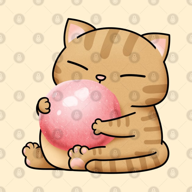 Chubby Cat Pink Dango by Takeda_Art