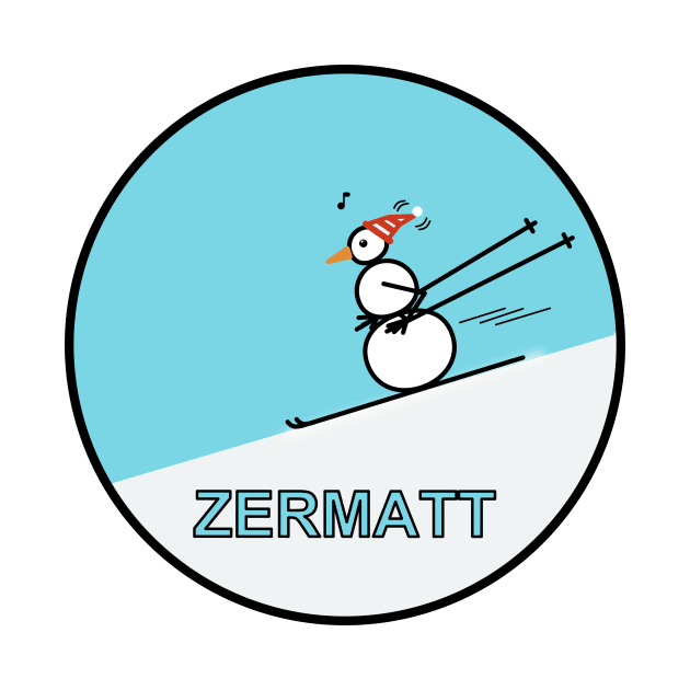 Frosty the Snowman skiing in Zermatt. by Musings Home Decor