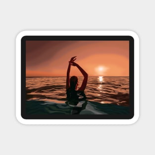 Aesthetic summer vibe illustration Magnet