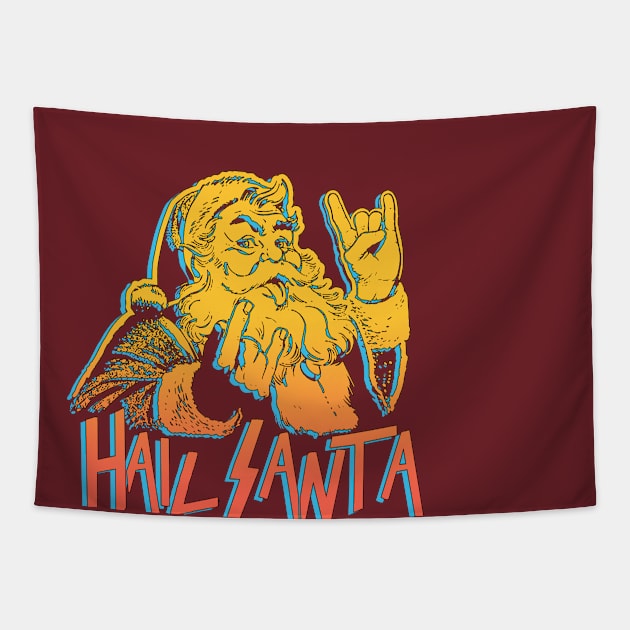 Hail Santa Retro Tapestry by kampdiln