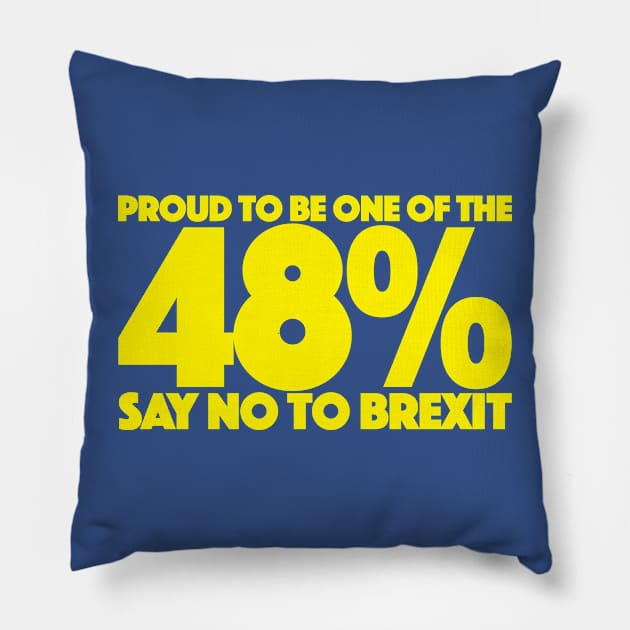 48% SAY NO TO BREXIT - YELLOW Pillow by CliffordHayes