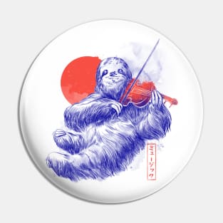 A Calm Song - Cute Musician Sloth Gift Pin