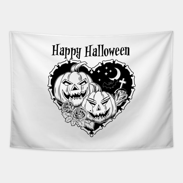 Halloween love couple Tapestry by OA_Creation