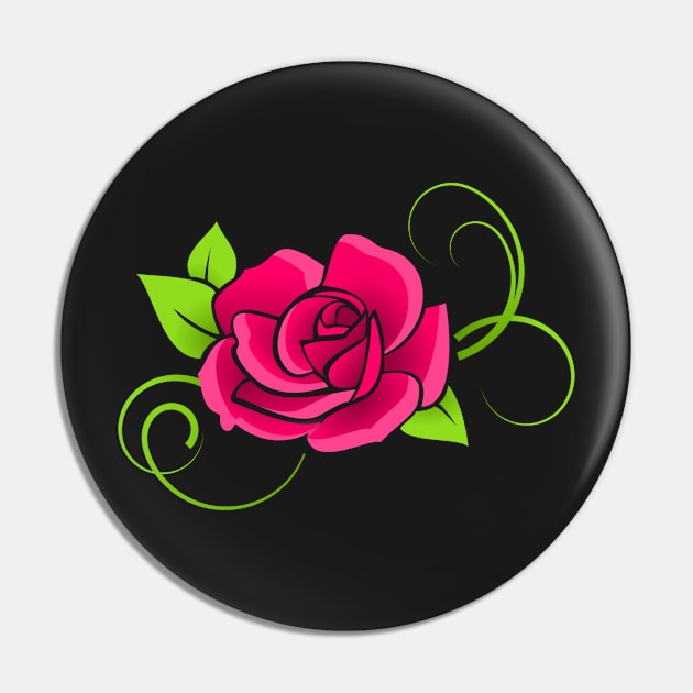 Rose Flower Pin by Penciligram