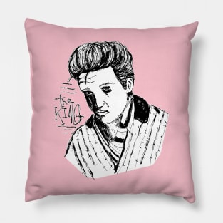 Dark and Gritty Elvis Presley Portrait - the sad king Pillow