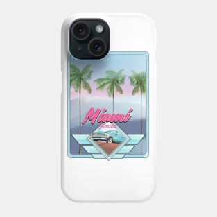 Retro Miami Travel poster Phone Case