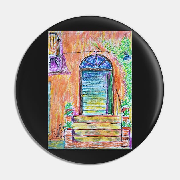 Oil Pastels Sketch - Farmhouse Entrance. 2016 Pin by IgorPozdnyakov