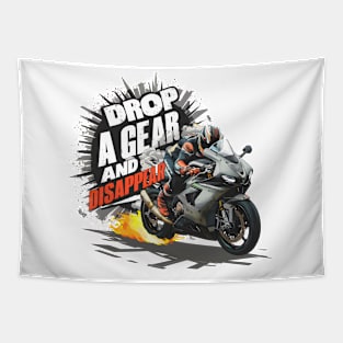 Drop a Gear and Disappear sports super bike motorcycle two Tapestry