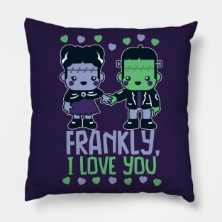 Kawaii Frankenstein's Monster and Bride of Frankenstein // Frankly, I Love You Pillow