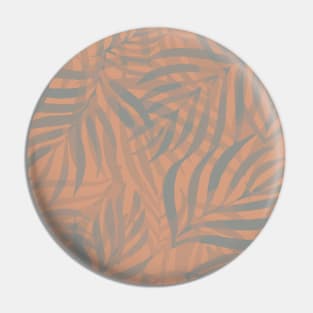 Digital palm leaves in blue and coral Pin