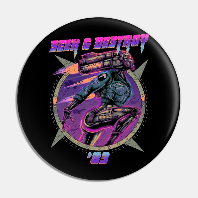 "SEEK & DESTROY " (PURPLE) Pin by joeyjamesartworx