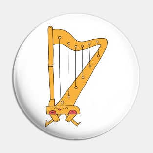 Funny Music Instrument Harp, Cute Harp for Harpist, Harpist Pin