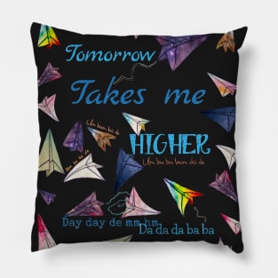 Paper airplanes Tomorrow takes me higher Pillow