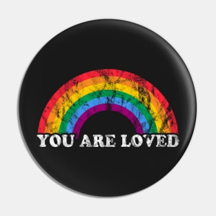 Colorful Rainbow Pride Flag Design Retro Apparel Pin