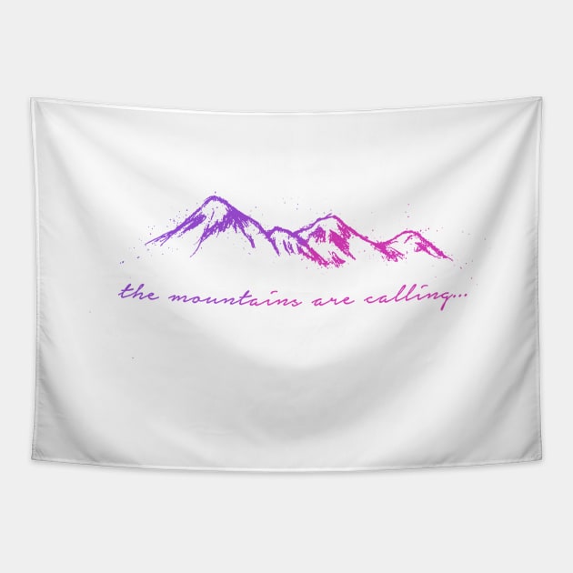 'The Mountains Are Calling' Design Tapestry by StylishTayla