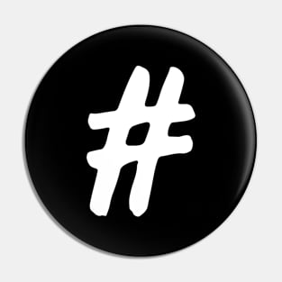 white hashtag Pin