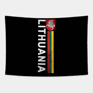 Lithuania Flag And Emblem Left Side Retro-Effect Tapestry