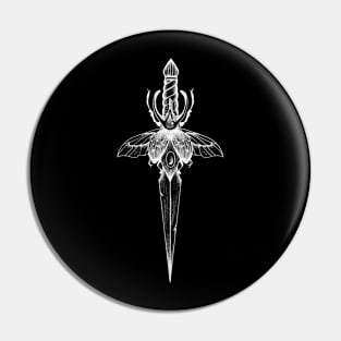 Dagger and Beetle (white version) Pin