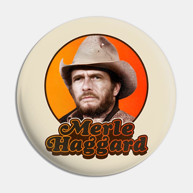 Retro Merle Haggard Legend Design Pin by darklordpug
