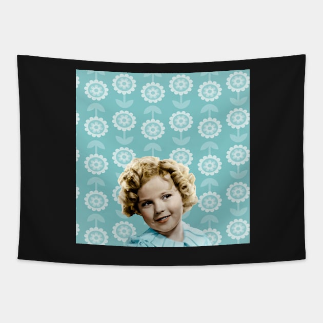 Shirley Temple Teal Tapestry by RetroSalt