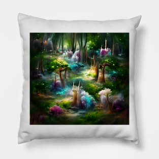 Elven Fantasy Conceptualized Forest Pillow