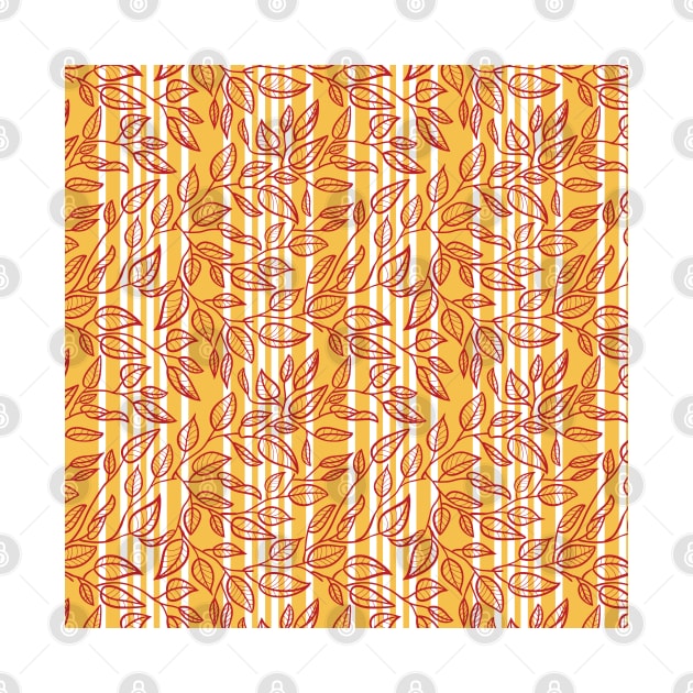 Minimalist Leaf Line Art Illustration as a Seamless Surface Pattern Design by zarya_kiqo