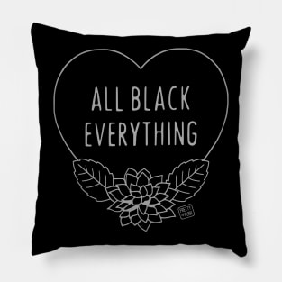All Black Everything Dahlia Pillow