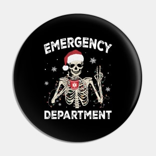 Emergency Department Christmas, Skeleton Christmas Pin