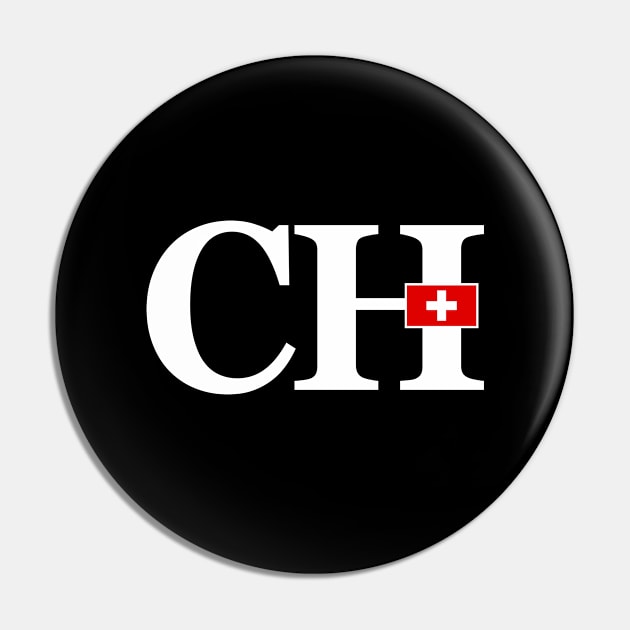 Switzerland Flag and Country Initials Pin by cidolopez