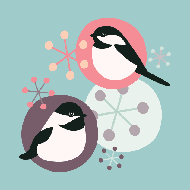 Christmas Chickadees by divafern