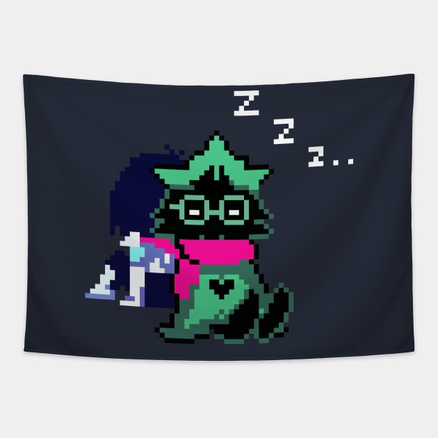 Ralsei and Kris DeltaRune Tapestry by Deluxion