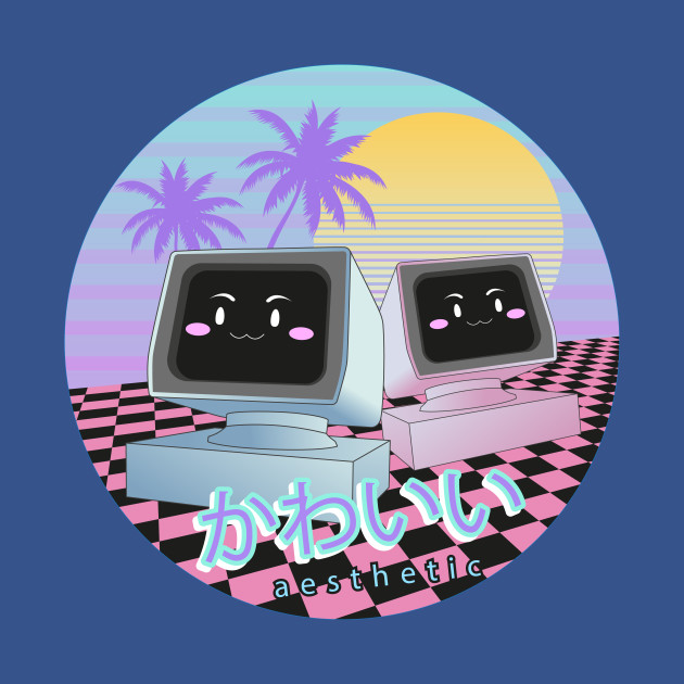 Disover Aesthetic Vaporwave Computer Monitors Japanese Otaku Retro - Vaporwave - T-Shirt