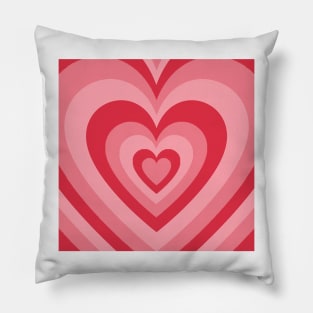 pink + red retro heart Pillow