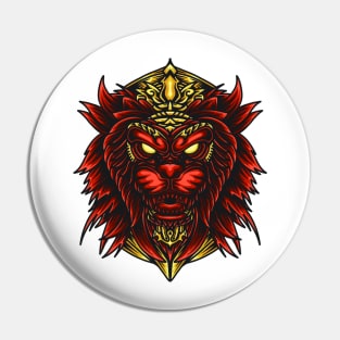 Lion King Head Illustration Artwork Pin