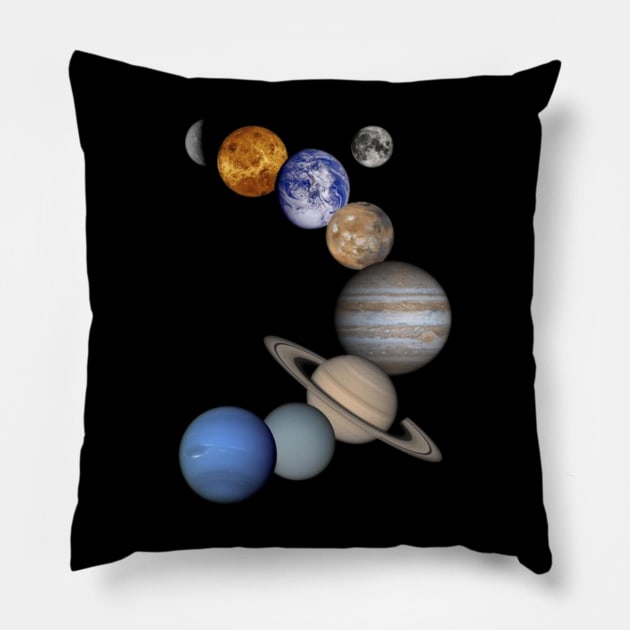 The planets Pillow by Gaming Galaxy Shirts 