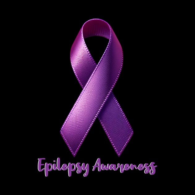 Purple Ribbon Month Epilepsy Awareness for Men Women Warrior by Dezinesbyem Designs