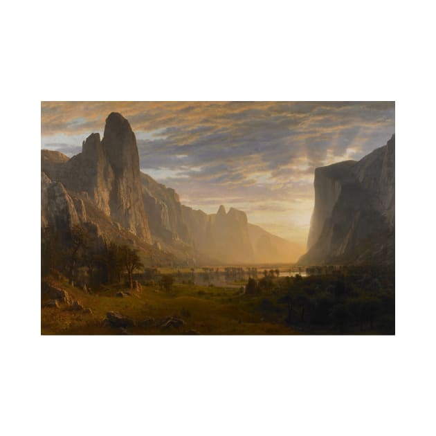 Looking Down Yosemite Valley, California by Albert Bierstadt by Classic Art Stall