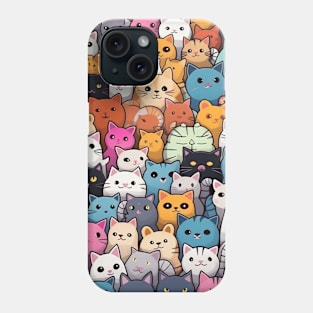 Furry Cuteness: 101 Kawaii Cats in Pastel Paradise Phone Case