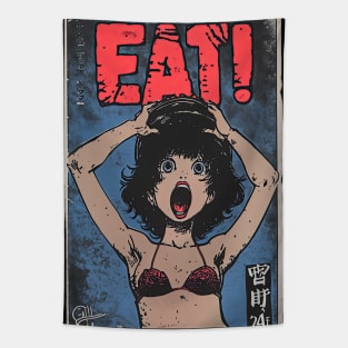 Vintage Japanese comic cover "EAT!" Tapestry