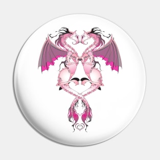 Pink Love Dragons Pin