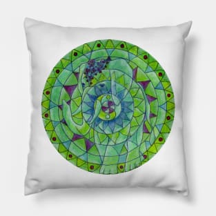 Tao elephant free-hand mandala Pillow