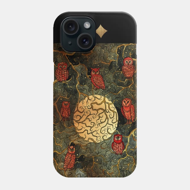 Owls. Gothic Mysteries Design. Phone Case by Mystic Arts